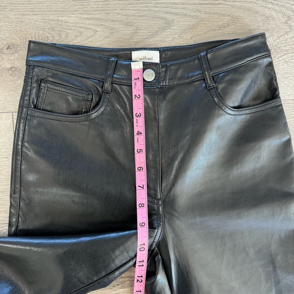 Aritzia Wilfred Melina High Rise Vegan Faux Leather Pants Black Size 2 - Picture 9 of 16